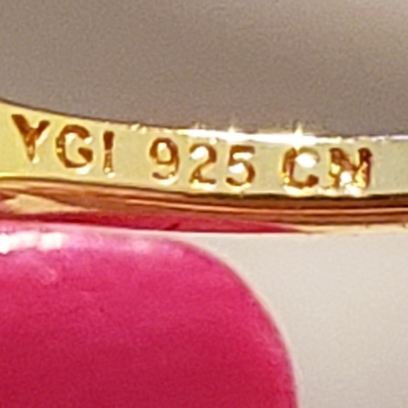 Sz 9, White Cubic Zirconia 18K YG Over 925 Silver Ring & Earrings Set, NWT - Picture 7 of 10